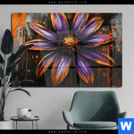 Acrylglasbild Abstrakte Blume In Orange Lila Querformat Produktvorschau mit dem Bild Abstrakte Blume in Orange & Lila im Format Querformat.