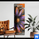 Acrylglasbild Abstrakte Blume In Orange Lila Schmal Produktvorschau mit dem Bild Abstrakte Blume in Orange & Lila im Format Schmal.