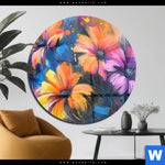 Acrylglasbild Abstrakte Blumenpracht Rund Produktvorschau mit dem Bild Abstrakte Blumenpracht im Format Rund.