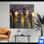 Acrylglasbild Abstrakte Lavendel Kunst Quadrat Produktvorschau mit dem Bild Abstrakte Lavendel-Kunst im Format Quadrat.