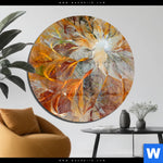 Acrylglasbild Abstrakter Bluetenzauber In Orange Rund Produktvorschau mit dem Bild Abstrakter Blütenzauber in orange im Format Rund.
