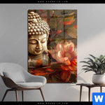 Acrylglasbild Abstrakter Buddha Blumen Hochformat Produktvorschau mit dem Bild Abstrakter Buddha & Blumen im Format Hochformat.