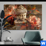 Acrylglasbild Abstrakter Buddha Blumen Querformat Produktvorschau mit dem Bild Abstrakter Buddha & Blumen im Format Querformat.