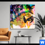 Acrylglasbild Abstrakter Papagei Quadrat Produktvorschau mit dem Bild Abstrakter Papagei im Format Quadrat.