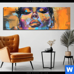 Acrylglasbild Abstraktes Frauenportraet Dilara Panorama Produktvorschau mit dem Bild Abstraktes Frauenporträt Dilara im Format Panorama.