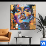 Acrylglasbild Abstraktes Frauenportraet Dilara Quadrat Produktvorschau mit dem Bild Abstraktes Frauenporträt Dilara im Format Quadrat.