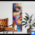 Acrylglasbild Abstraktes Frauenportraet Dilara Schmal Produktvorschau mit dem Bild Abstraktes Frauenporträt Dilara im Format Schmal.