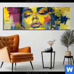 Acrylglasbild Abstraktes Frauenportraet Gloria Panorama Produktvorschau mit dem Bild Abstraktes Frauenporträt Gloria im Format Panorama.