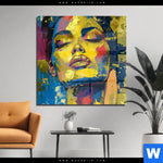 Acrylglasbild Abstraktes Frauenportraet Gloria Quadrat Produktvorschau mit dem Bild Abstraktes Frauenporträt Gloria im Format Quadrat.