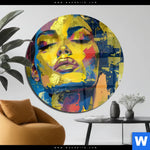 Acrylglasbild Abstraktes Frauenportraet Gloria Rund Produktvorschau mit dem Bild Abstraktes Frauenporträt Gloria im Format Rund.