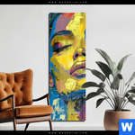 Acrylglasbild Abstraktes Frauenportraet Gloria Schmal Produktvorschau mit dem Bild Abstraktes Frauenporträt Gloria im Format Schmal.