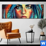 Acrylglasbild Abstraktes Frauenportraet Hydra Panorama Produktvorschau mit dem Bild Abstraktes Frauenporträt Hydra im Format Panorama.