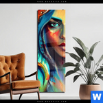 Acrylglasbild Abstraktes Frauenportraet Hydra Schmal Produktvorschau mit dem Bild Abstraktes Frauenporträt Hydra im Format Schmal.