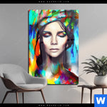 Acrylglasbild Abstraktes Frauenportraet Scarlett Hochformat Produktvorschau mit dem Bild Abstraktes Frauenporträt Scarlett im Format Hochformat.