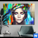 Acrylglasbild Abstraktes Frauenportraet Scarlett Querformat Produktvorschau mit dem Bild Abstraktes Frauenporträt Scarlett im Format Querformat.