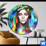 Acrylglasbild Abstraktes Frauenportraet Scarlett Rund Produktvorschau mit dem Bild Abstraktes Frauenporträt Scarlett im Format Rund.