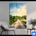 Acrylglasbild Alte Bruecke Am Fluss Hochformat Produktvorschau mit dem Bild Alte Brücke am Fluss im Format Hochformat.