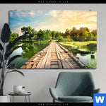 Acrylglasbild Alte Bruecke Am Fluss Querformat Produktvorschau mit dem Bild Alte Brücke am Fluss im Format Querformat.