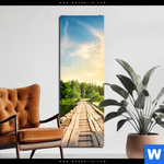 Acrylglasbild Alte Bruecke Am Fluss Schmal Produktvorschau mit dem Bild Alte Brücke am Fluss im Format Schmal.