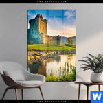 Acrylglasbild Alte Burg Mit See Hochformat Produktvorschau mit dem Bild Alte Burg mit See im Format Hochformat.