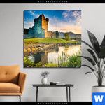 Acrylglasbild Alte Burg Mit See Quadrat Produktvorschau mit dem Bild Alte Burg mit See im Format Quadrat.