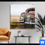 Acrylglasbild Alte Rostige Autos Quadrat Produktvorschau mit dem Bild Alte rostige Autos im Format Quadrat.