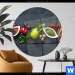 Acrylglasbild Aromen Der Weltkueche Rund Produktvorschau mit dem Bild Aromen der Weltküche im Format Rund.