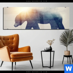 Acrylglasbild Baer Wald No2 Panorama Produktvorschau mit dem Bild Bär & Wald No.2 im Format Panorama.