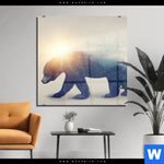 Acrylglasbild Baer Wald No2 Quadrat Produktvorschau mit dem Bild Bär & Wald No.2 im Format Quadrat.