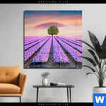 Acrylglasbild Baum Im Blumenfeld Quadrat Produktvorschau mit dem Bild Baum im Blumenfeld im Format Quadrat.