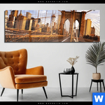 Acrylglasbild Beruehmte Brooklyn Bridge Panorama Produktvorschau mit dem Bild Berühmte Brooklyn Bridge im Format Panorama.