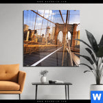 Acrylglasbild Beruehmte Brooklyn Bridge Quadrat Produktvorschau mit dem Bild Berühmte Brooklyn Bridge im Format Quadrat.