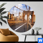 Acrylglasbild Beruehmte Brooklyn Bridge Rund Produktvorschau mit dem Bild Berühmte Brooklyn Bridge im Format Rund.