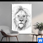 Acrylglasbild Bleistiftzeichnung Loewe Hochformat Produktvorschau mit dem Bild Bleistiftzeichnung Löwe im Format Hochformat.