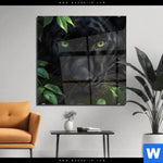Acrylglasbild Blick Des Panthers Quadrat Produktvorschau mit dem Bild Blick des Panthers im Format Quadrat.