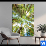 Acrylglasbild Blick In Baumkronen Hochformat Produktvorschau mit dem Bild Blick in Baumkronen im Format Hochformat.