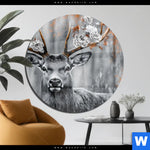 Acrylglasbild Bluehende Krone Des Hirsches Rund Produktvorschau mit dem Bild Blühende Krone des Hirsches im Format Rund.