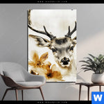 Acrylglasbild Bluetenpracht Trifft Geweih Hochformat Produktvorschau mit dem Bild Blütenpracht trifft Geweih im Format Hochformat.