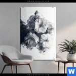 Acrylglasbild Blumen Im Schwarzen Farbnebel Hochformat Produktvorschau mit dem Bild Blumen im schwarzen Farbnebel im Format Hochformat.