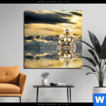 Acrylglasbild Buddha Bei Sonnenaufgang Quadrat Produktvorschau mit dem Bild Buddha bei Sonnenaufgang im Format Quadrat.