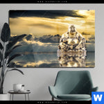 Acrylglasbild Buddha Bei Sonnenaufgang Querformat Produktvorschau mit dem Bild Buddha bei Sonnenaufgang im Format Querformat.
