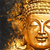 Acrylglasbild Buddha Golden Splash Hochformat
