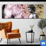 Acrylglasbild Buddha In Stiller Harmonie Panorama Produktvorschau mit dem Bild Buddha in stiller Harmonie im Format Panorama.