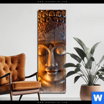 Acrylglasbild Buddha Kopf Seerose Schmal Produktvorschau mit dem Bild Buddha Kopf & Seerose im Format Schmal.