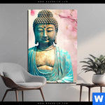 Acrylglasbild Buddha Statue Mit Kirschblueten Hochformat Produktvorschau mit dem Bild Buddha Statue mit Kirschblüten im Format Hochformat.