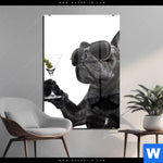 Acrylglasbild Bulldogge Mit Martini Hochformat Produktvorschau mit dem Bild Bulldogge mit Martini im Format Hochformat.