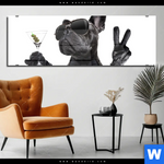 Acrylglasbild Bulldogge Mit Martini Panorama Produktvorschau mit dem Bild Bulldogge mit Martini im Format Panorama.