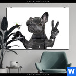 Acrylglasbild Bulldogge Mit Martini Querformat Produktvorschau mit dem Bild Bulldogge mit Martini im Format Querformat.