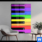 Acrylglasbild Bunte Klaviertasten Hochformat Produktvorschau mit dem Bild Bunte Klaviertasten im Format Hochformat.