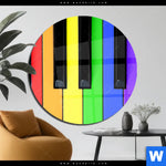 Acrylglasbild Bunte Klaviertasten Rund Produktvorschau mit dem Bild Bunte Klaviertasten im Format Rund.